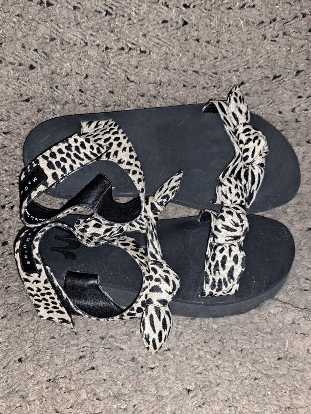 MAGUIRE-Marsala-Leopard Print Sandals-Ankle Wrap/Bows-Sz 39-NWOB - Picture 7 of 8